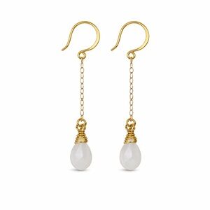 HK1788 S925 Moonstone Dangle Earrings